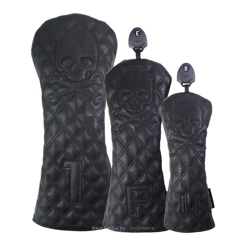 Black PU Leather Golf Club Headcovers – Premium Protection for Your Clubs