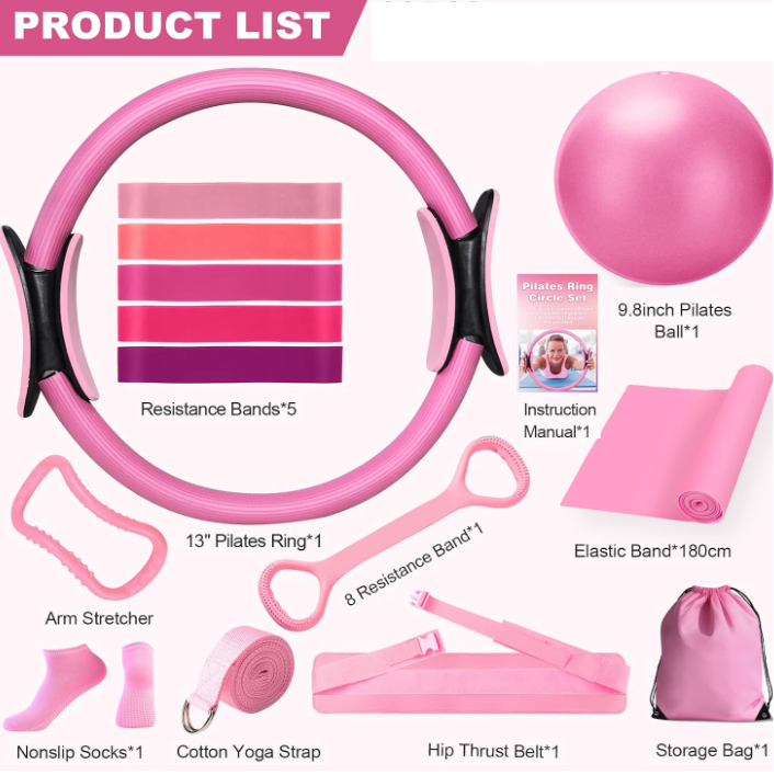 13-Piece Yoga & Pilates Set – Complete Home Workout Kit for All Levels