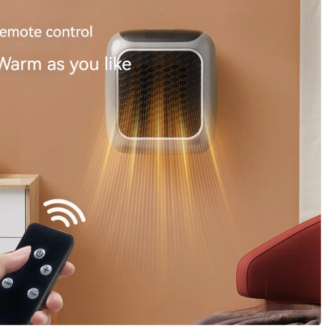 Mini Wall-Mounted Fan Heater – Compact Space Heater for Dorm, Office & Bedroom