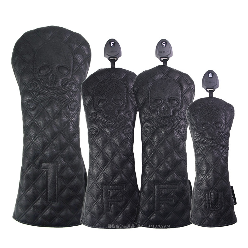 Black PU Leather Golf Club Headcovers – Premium Protection for Your Clubs