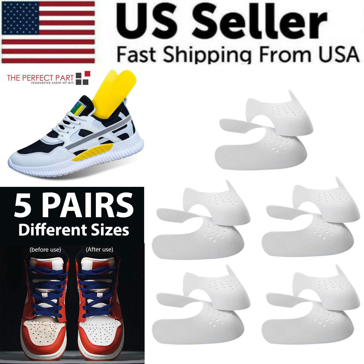 Shoe Crease Protectors – 5 Pairs Anti-Crease Force Fields for Sneakers