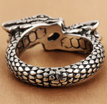 Titanium Steel Chinese Dragon Ring – Bold Retro Jewelry for Men & Women
