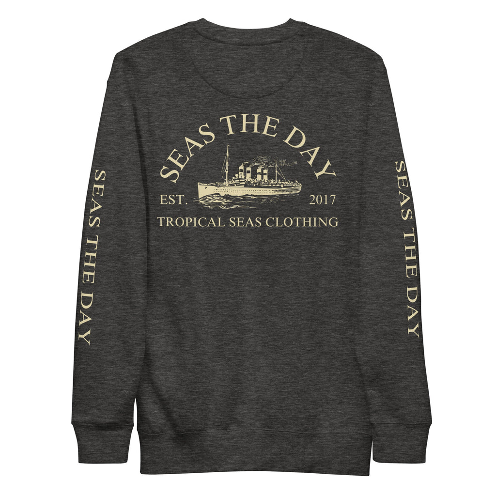 Seas The Day Premium Sweatshirt – Nautical Graphic Crewneck for Men & Women