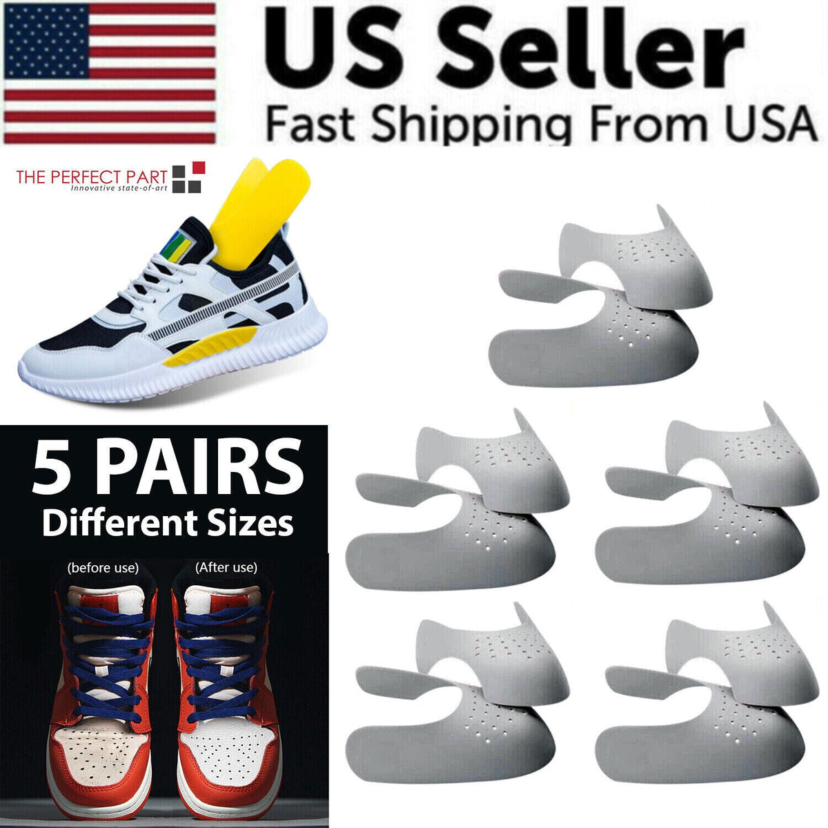 Shoe Crease Protectors – 5 Pairs Anti-Crease Force Fields for Sneakers