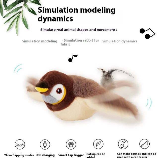 Flapping Bird Cat Toy – Realistic Motion, Keeps Cats Entertained for Hours