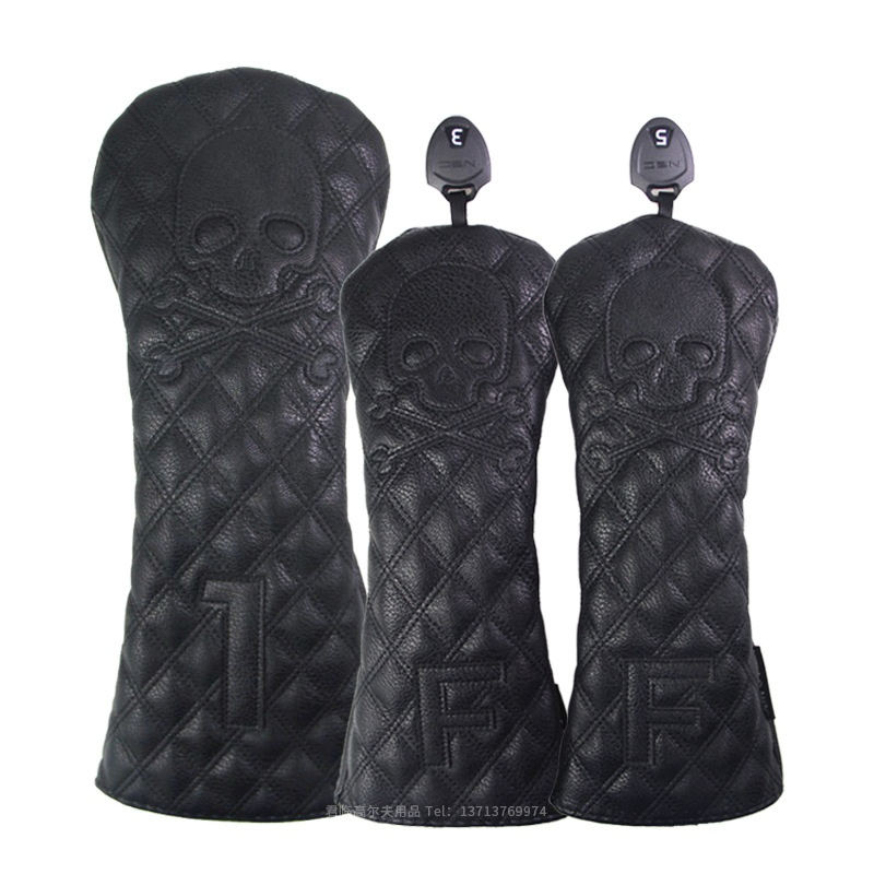 Black PU Leather Golf Club Headcovers – Premium Protection for Your Clubs