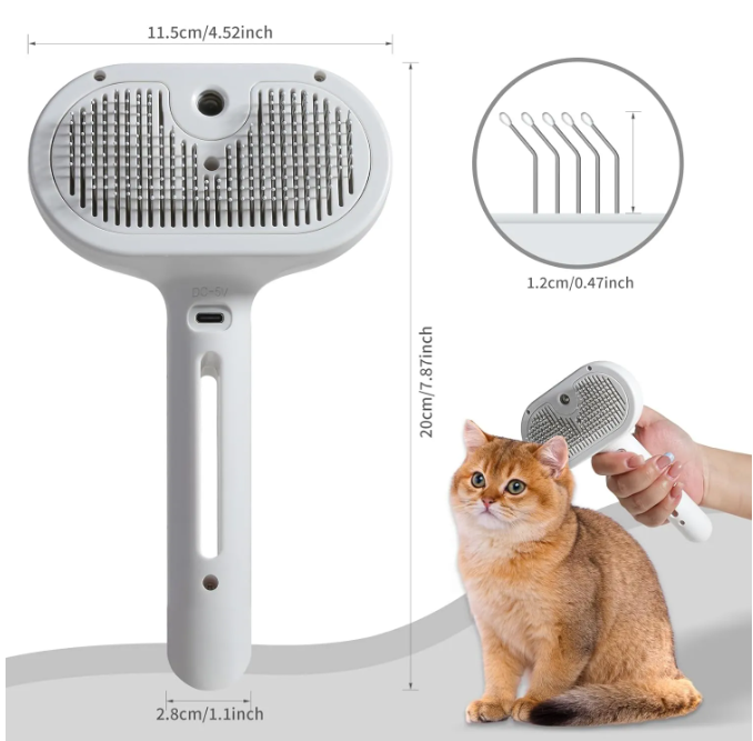 2-in-1 Pet Spray Brush – Remove Shedding Hair & Detangle in One Easy Step