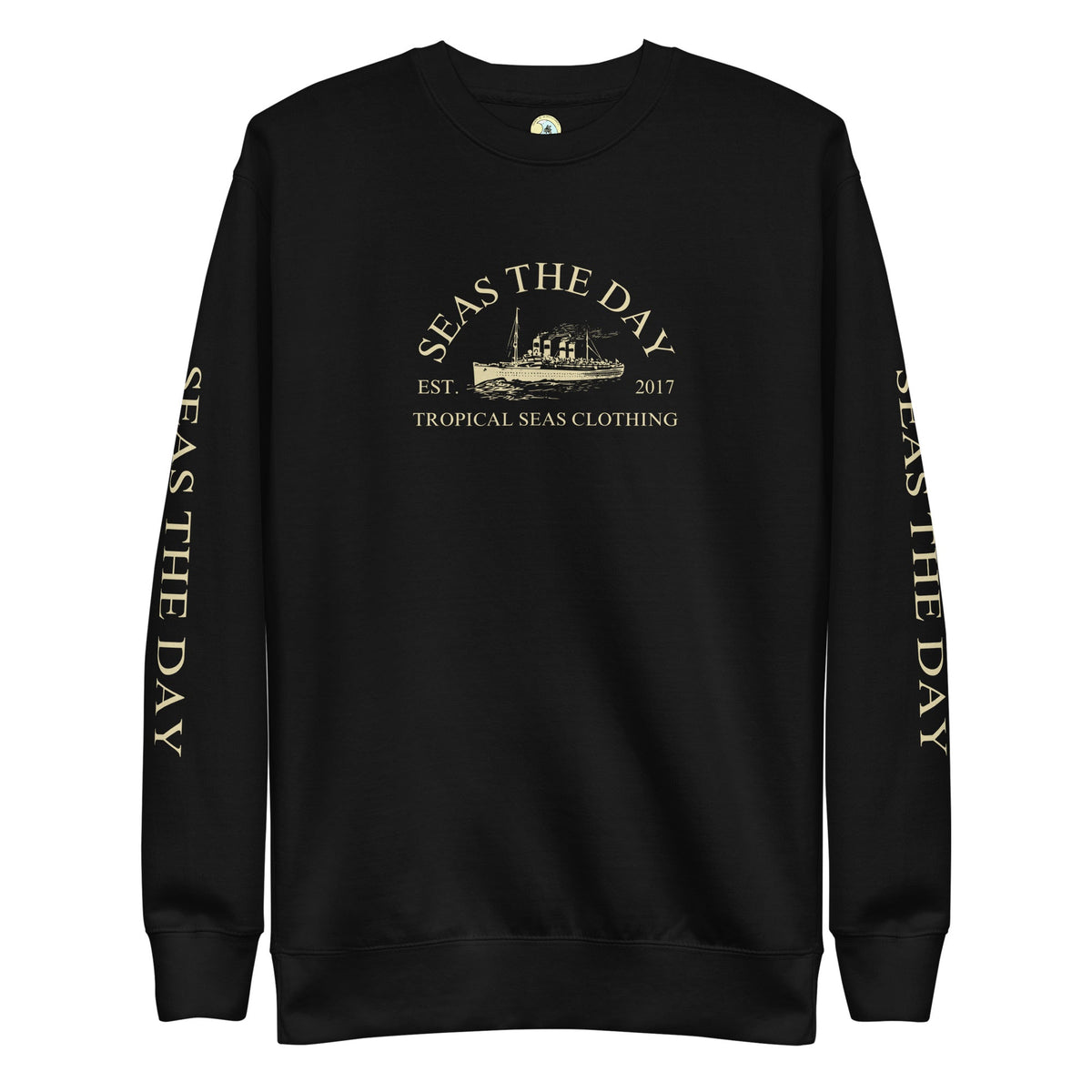 Seas The Day Premium Sweatshirt – Nautical Graphic Crewneck for Men & Women