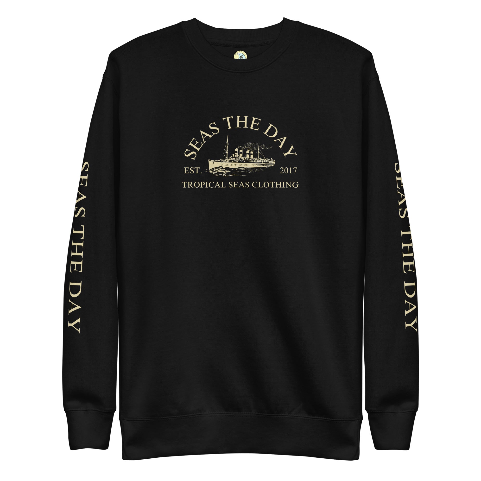 Seas The Day Premium Sweatshirt – Nautical Graphic Crewneck for Men & Women