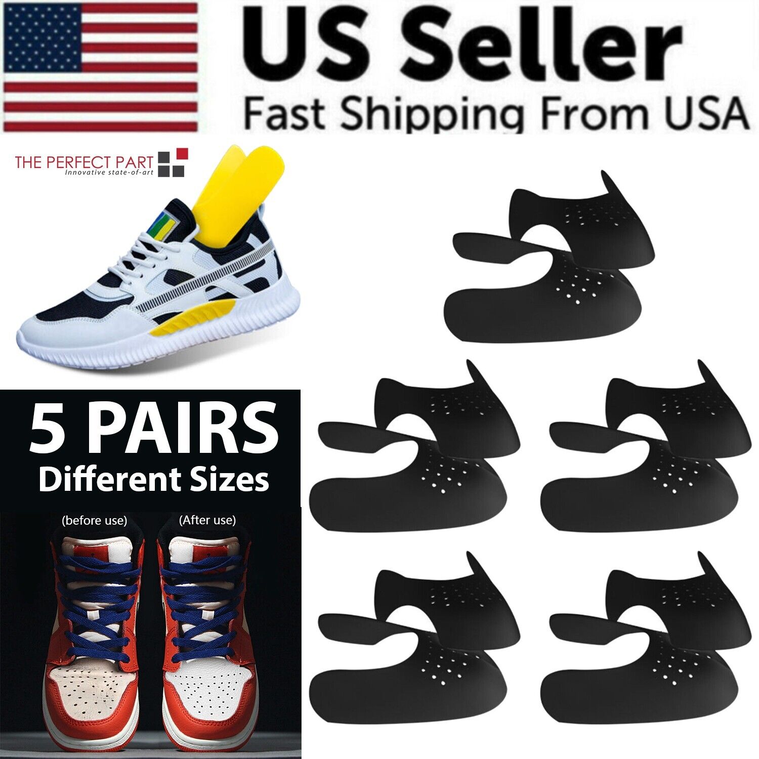 Shoe Crease Protectors – 5 Pairs Anti-Crease Force Fields for Sneakers