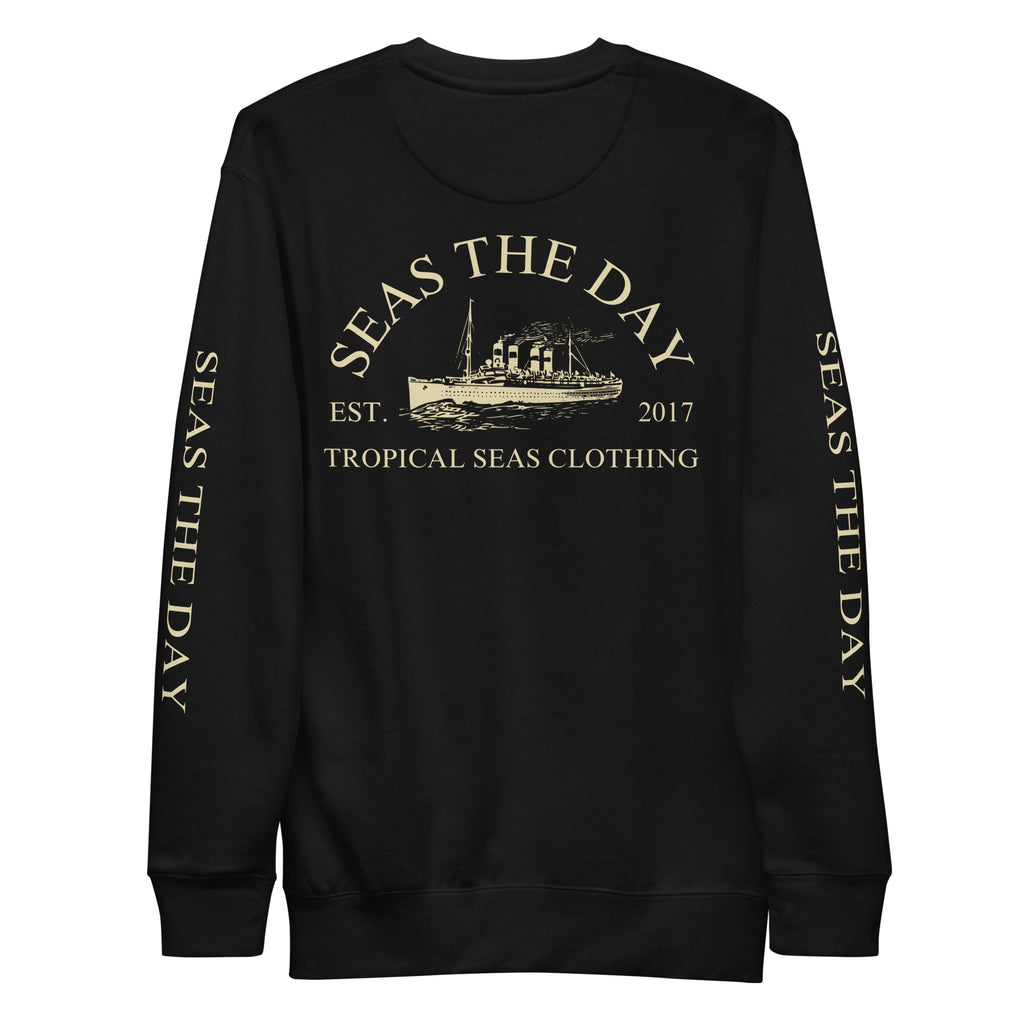 Seas The Day Premium Sweatshirt – Nautical Graphic Crewneck for Men & Women