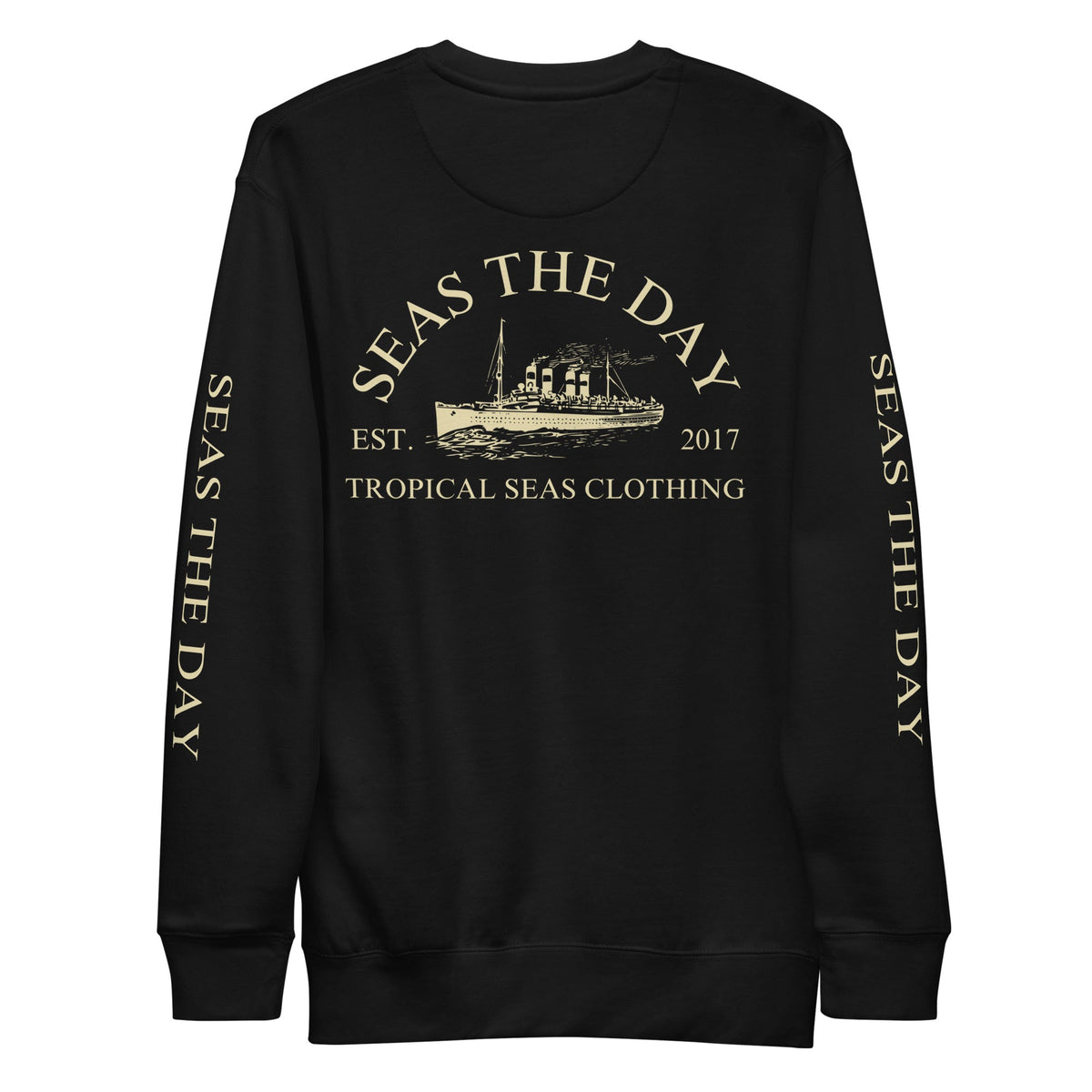 Seas The Day Premium Sweatshirt – Nautical Graphic Crewneck for Men & Women